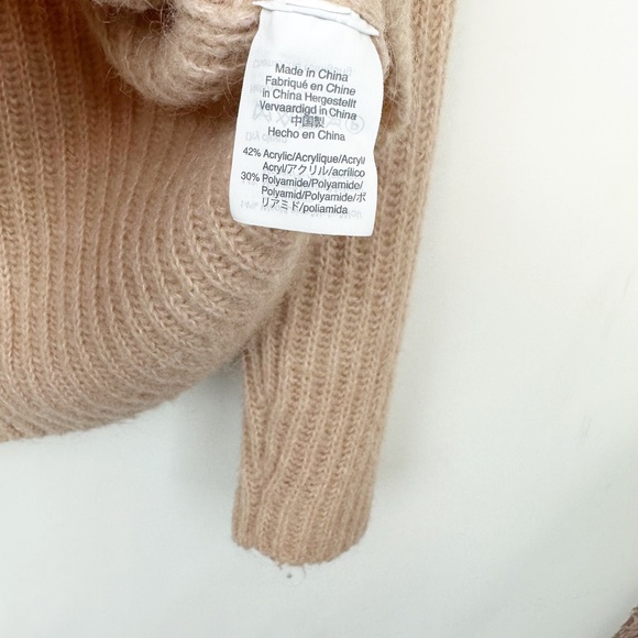 Point Sur Ribbed Turtleneck Rib Knit Fuzzy Sweater Pale Peach - Picture 5 of 7